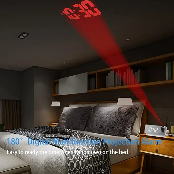 Vinantica | Projection alarm clock with mirror display and large LED screen