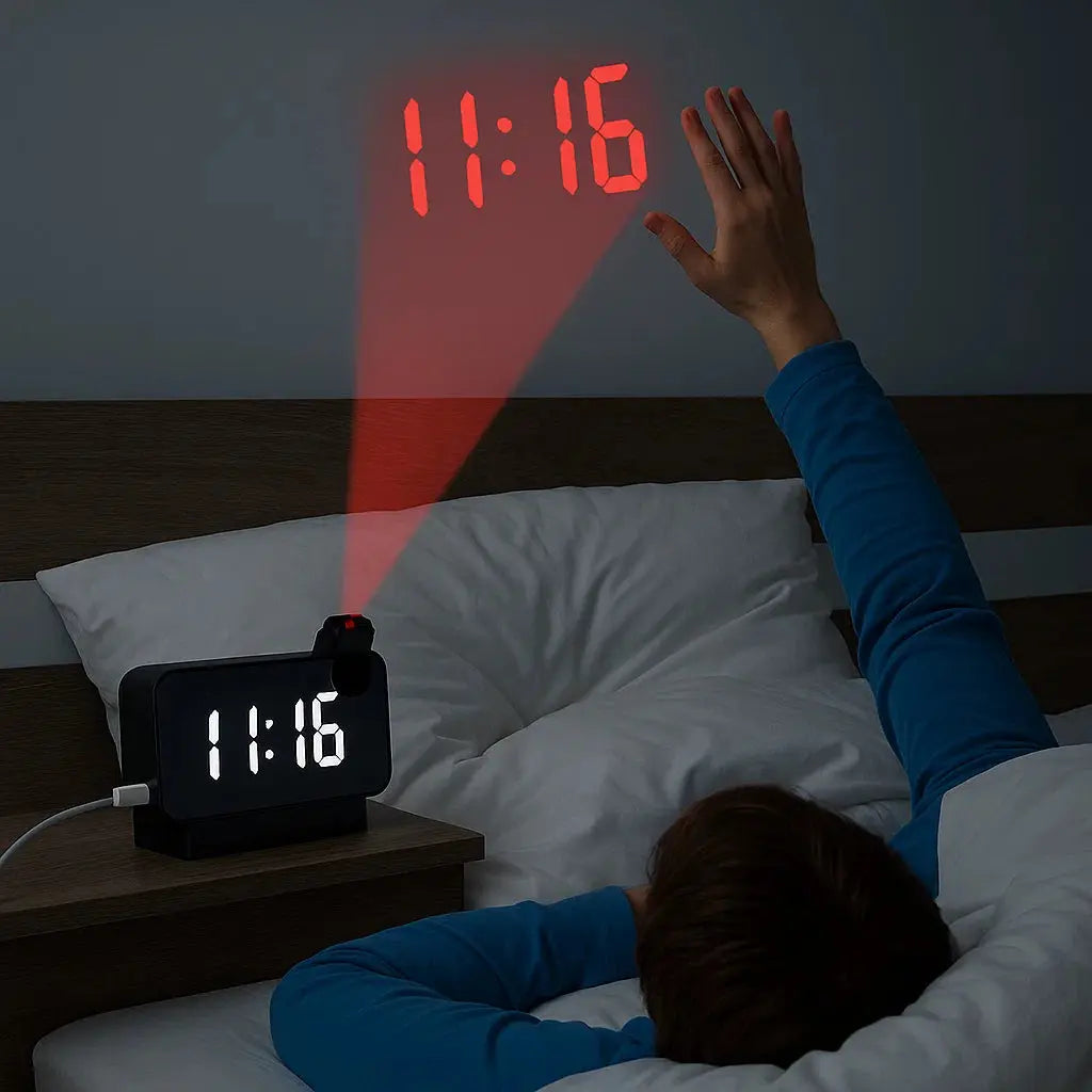 Vinantica | Projection alarm clock with mirror display and large LED screen
