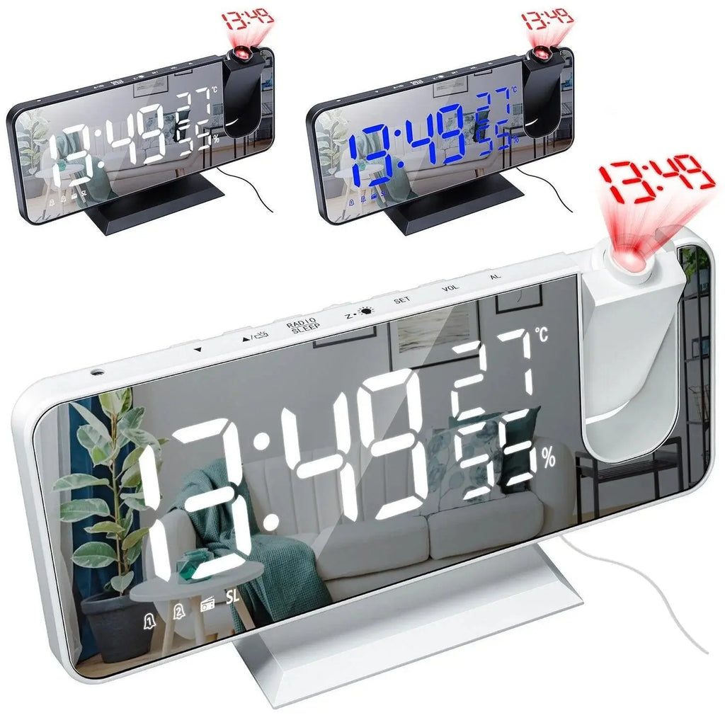 Vinantica | Projection alarm clock with mirror display and large LED screen