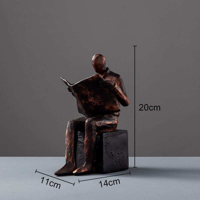 Reader Sculpture Book Stand Book Support Abstract Character Resin Statue Desk Decoration Figurines Statuette Nordic Home Décor