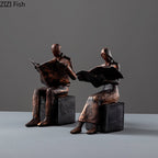 Reader Sculpture Book Stand Book Support Abstract Character Resin Statue Desk Decoration Figurines Statuette Nordic Home Décor