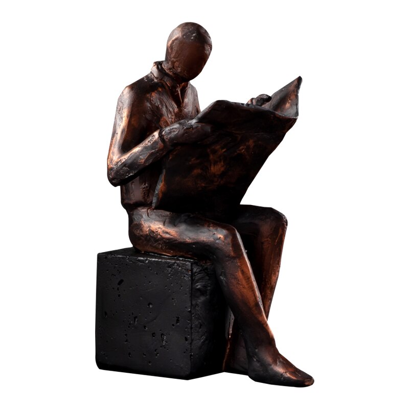 Reader Sculpture Book Stand Book Support Abstract Character Resin Statue Desk Decoration Figurines Statuette Nordic Home Décor