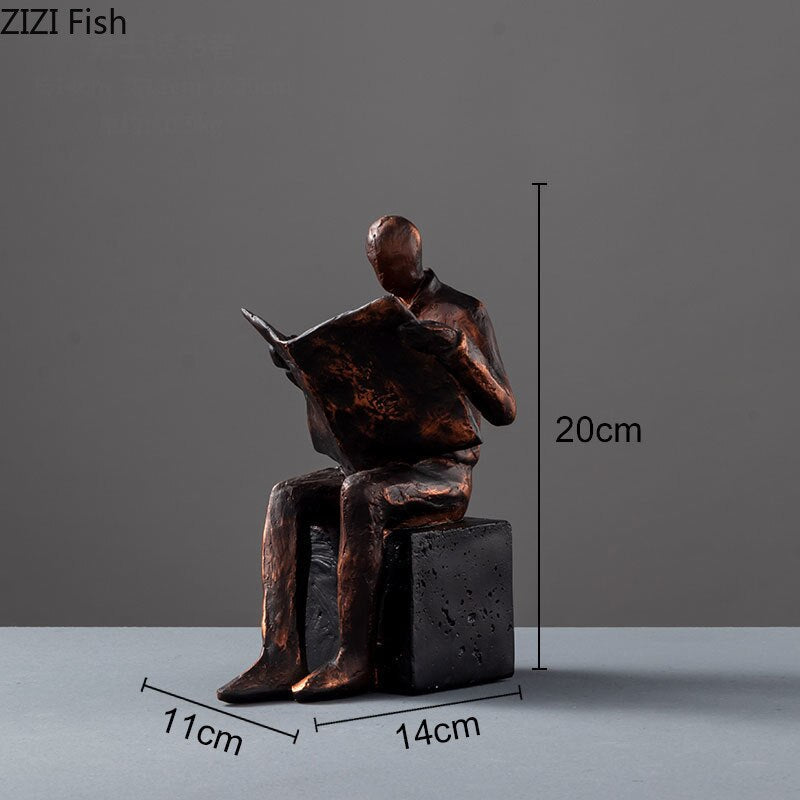 Reader Sculpture Book Stand Book Support Abstract Character Resin Statue Desk Decoration Figurines Statuette Nordic Home Décor