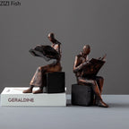 Reader Sculpture Book Stand Book Support Abstract Character Resin Statue Desk Decoration Figurines Statuette Nordic Home Décor