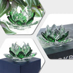 Crystal Lotus Flower Craft Glass Paperweight Home Decoration Ornaments Figures Home Wedding Party Decor Gifts Souvenir