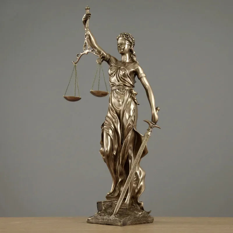 ERMAKOVA European antique bronze Greek goddess of justice statue Fair Angels resin sculpture ornaments desktop home decoration gift