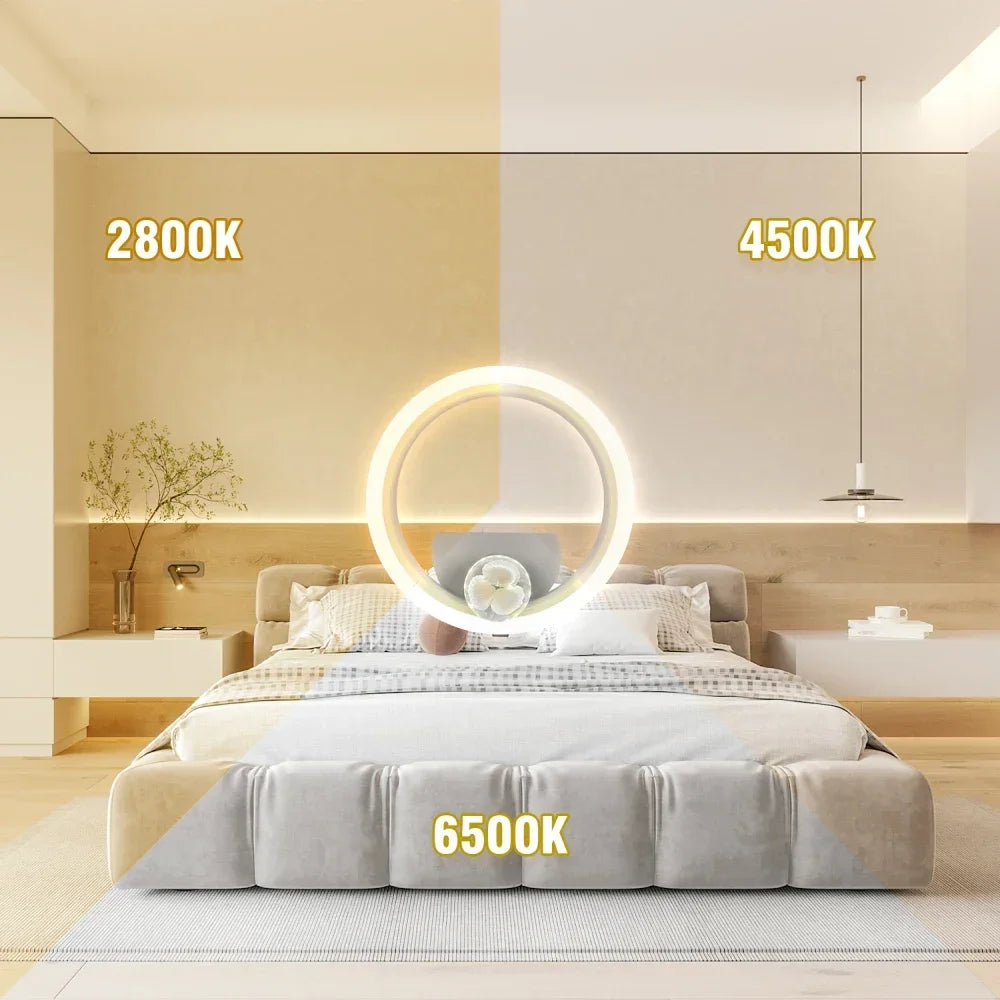 Modern LED Wall Lamp – Adjustable 3-Color Light Fixture for Bedroom, Living Room, Balcony, and Indoor Home Decor