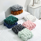 Living Room Soft Plush Knot Pillow Sofa Pillow Solid Color Square Handwoven Home Throw Pillow Square Woven Seat Cushion Pillow