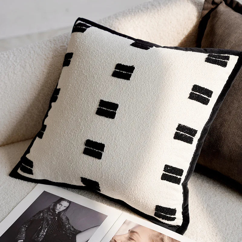 Luxury Embroidered Decorative Cushion with Horse Print for Sofa and Living Room