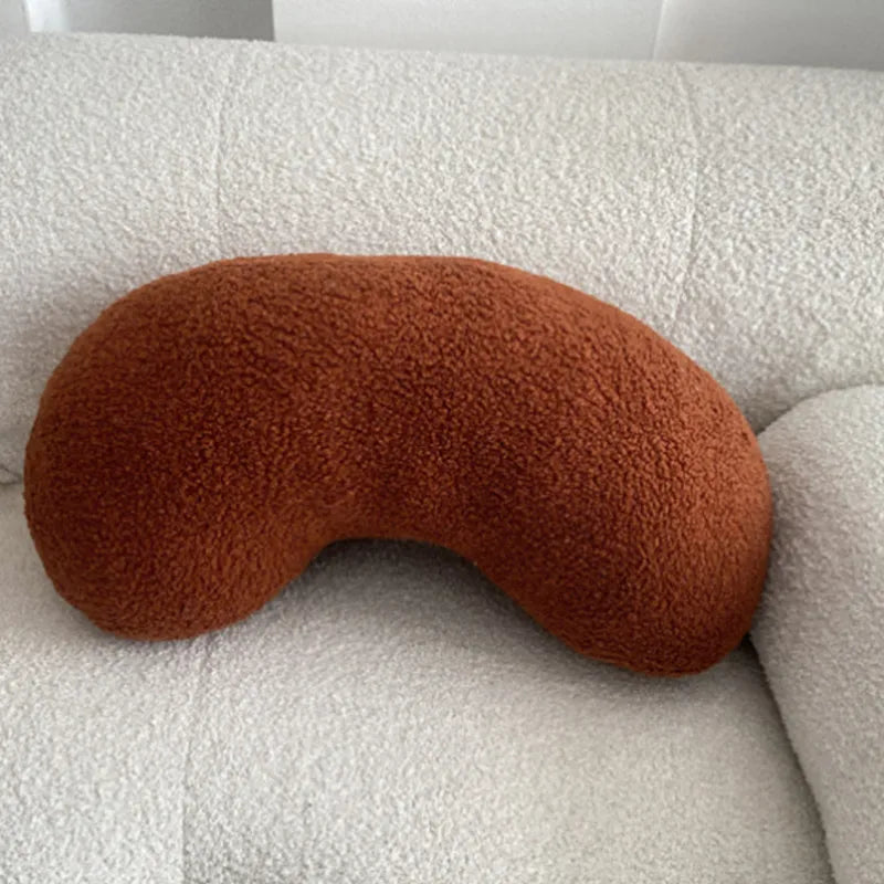 Nordic Bouclé Abstract Cushion – Minimalist Plush Pillow | Vinantica