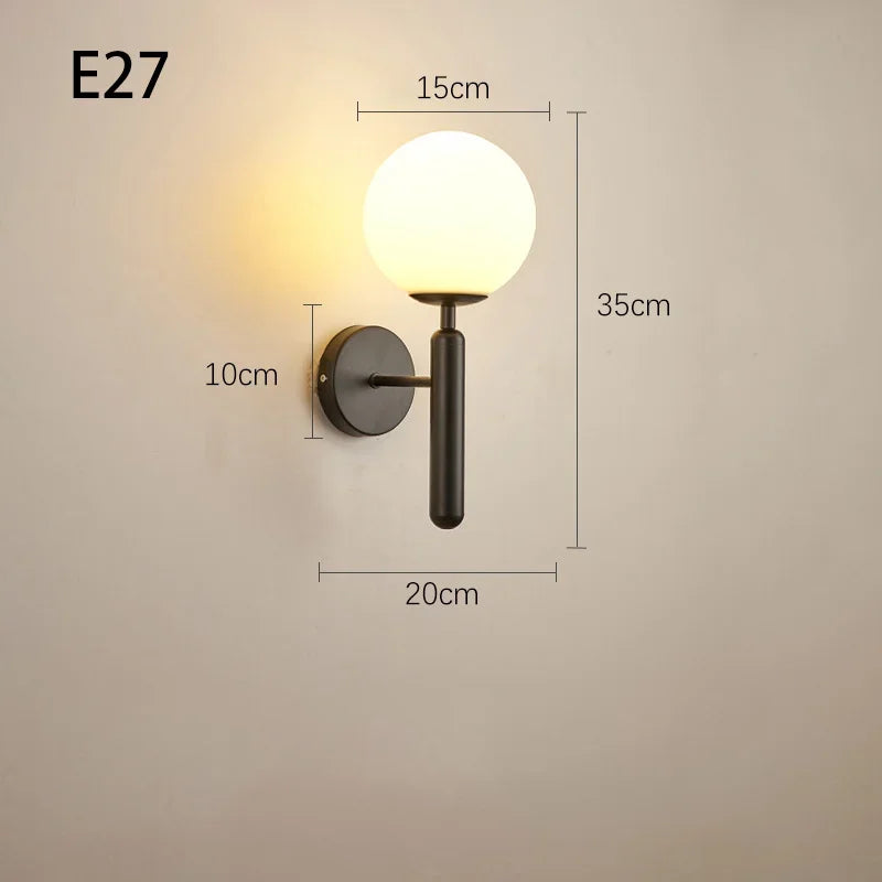 Modern LED Wall Light – Indoor Wall Lamp for Hotel, Bathroom, Bedroom, Living Room, Corridor & Aisle, E27 Tri-Color Adjustable, AC Powered
