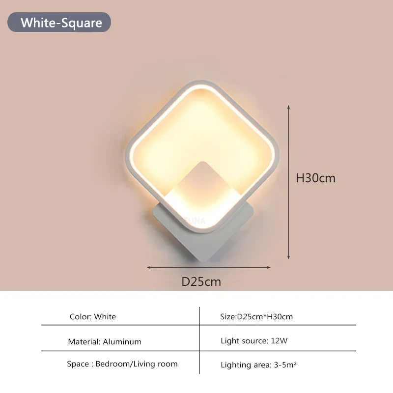 Modern LED Wall Lamp – Round Wall Light Fixture for Bedroom, Living Room, Hallway, and Study