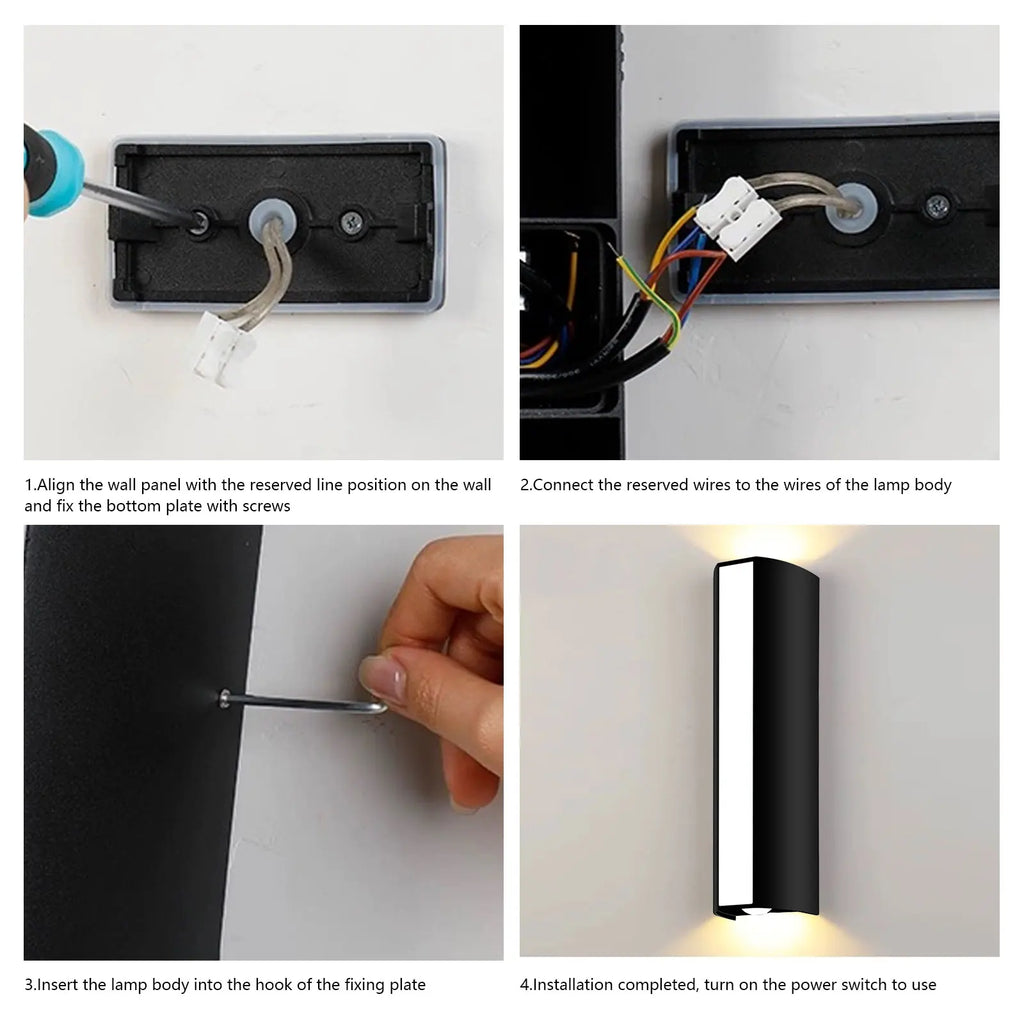 Modern Long LED Wall Light – Waterproof Outdoor Motion Sensor Lamp, IP66 Rating, AC 85-265V, for Garden, Patio, and Outdoor Decoration