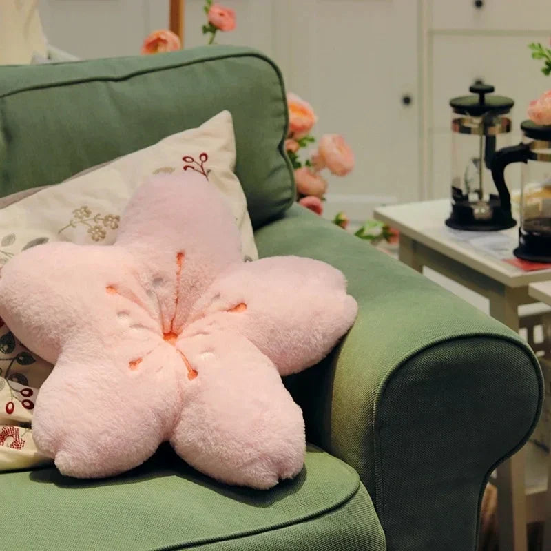 Floral pillow paradise with pink accent