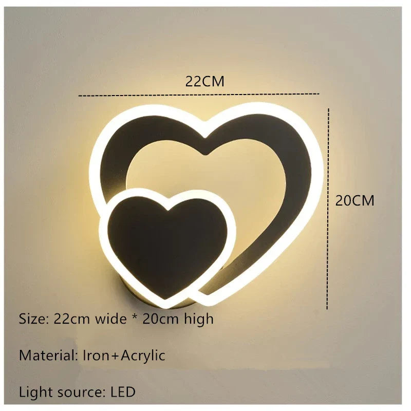 Modern LED Heart-Shaped Wall Lamp