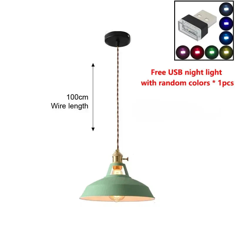 LED Iron Chandelier Pendant Lamp - Vintage Hanging Light