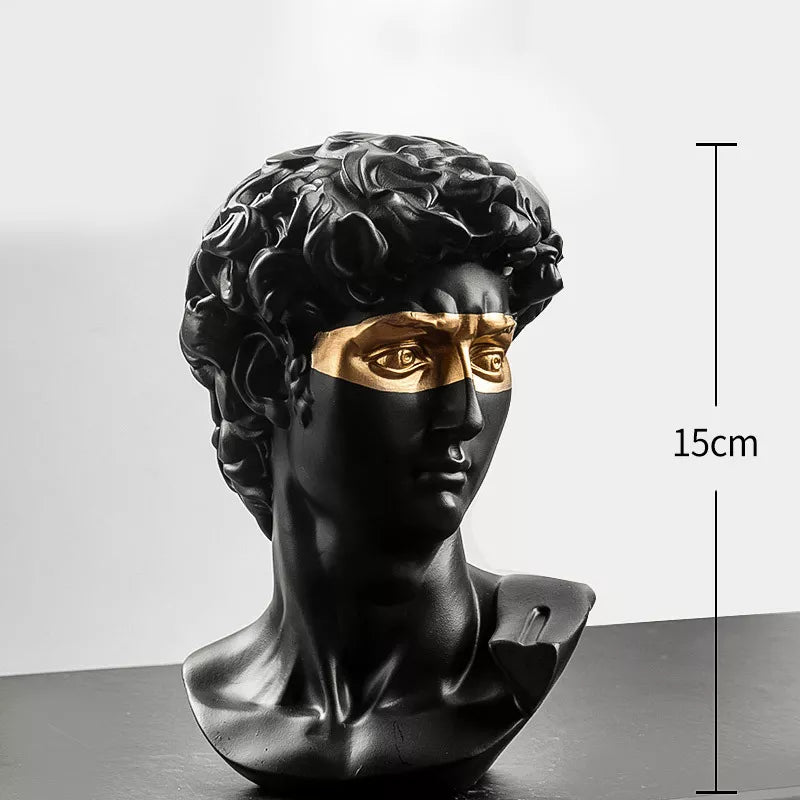 Statues for decoration, 15 cm, David, coffee table, home decoration, ornaments, bust of a room made of plaster, white resin, decorative art sculpture