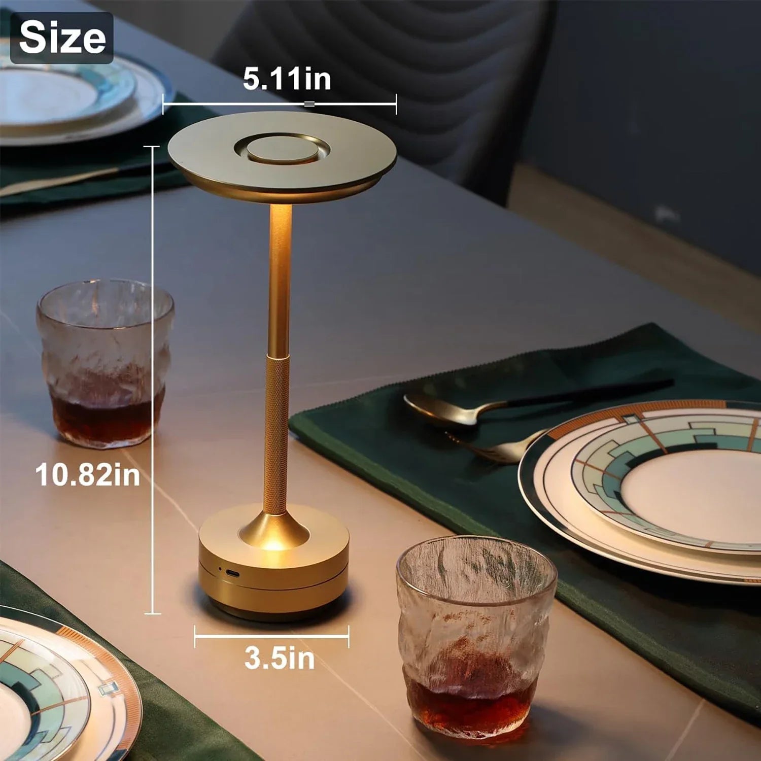 Classic Touch Sensor LED Table Lamp | Rechargeable Cordless Desk Lamp with 3 Color Adjustable Temperatures
