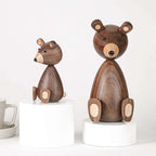 Danish Wood Brown Bear Family Ornaments