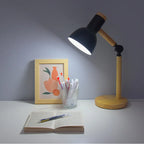 Creative Nordic Wooden Art LED Table Lamp – Adjustable Head & Eye Protection