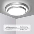 Modern LED Ceiling Light - Double Layers Round Aluminium Remote Controlled Lamp for Bedroom, Dining Room, Living Room Decor