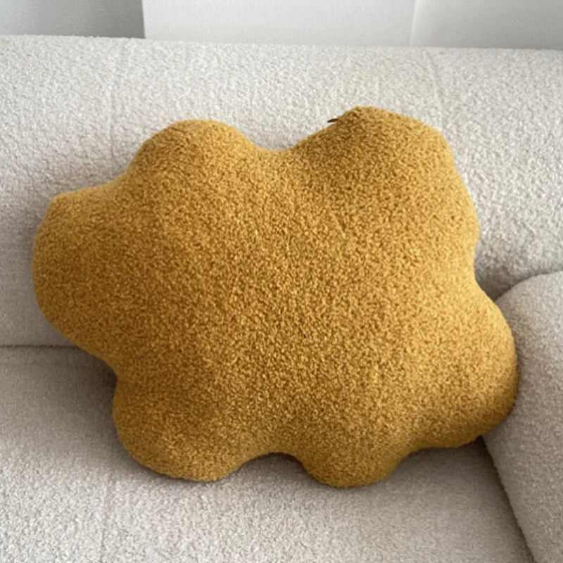 Nordic Bouclé Abstract Cushion – Minimalist Plush Pillow | Vinantica