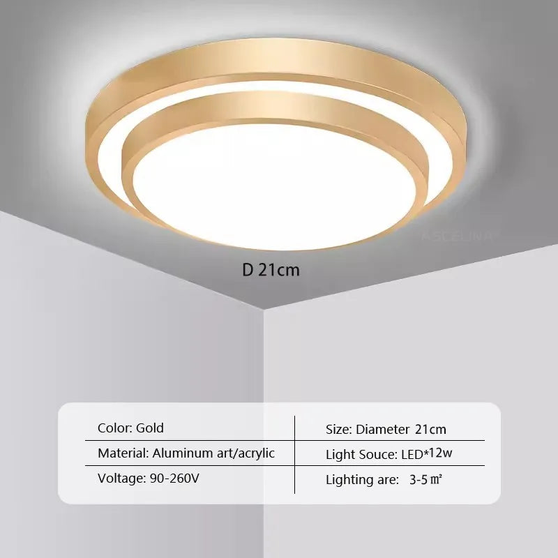 Modern LED Ceiling Light - Double Layers Round Aluminium Remote Controlled Lamp for Bedroom, Dining Room, Living Room Decor