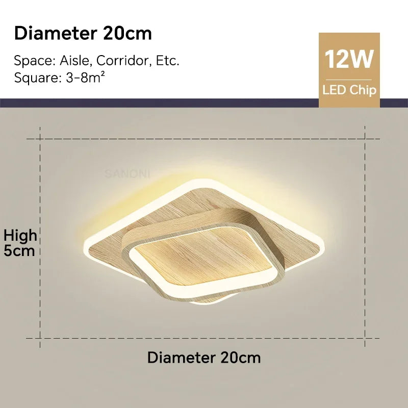 Modern LED Ceiling Lamp - Square Ceiling Light Fixture for Living Room, Stair, Aisle, and More
