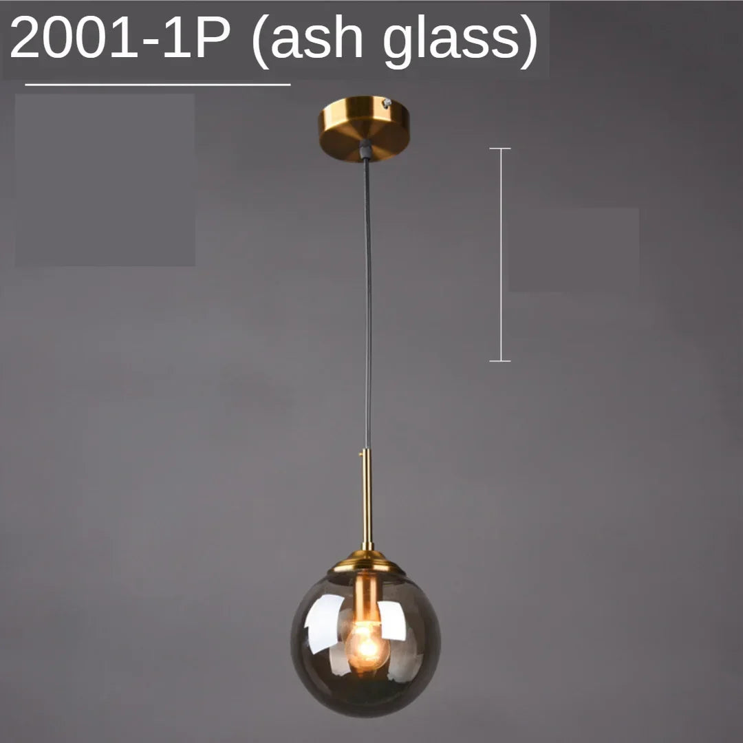Modern Glass Pendant Lights for Bedroom Bedside Bathroom Hanging Lamp Ceiling Chandeliers Hotel Restaurant Decoration Ring