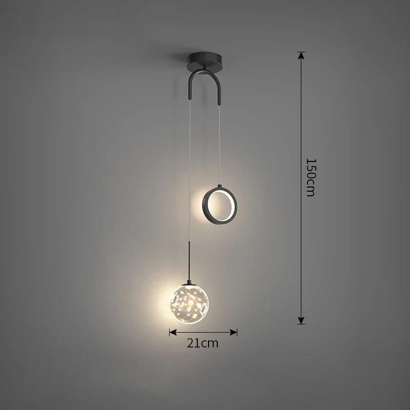 Modern LED Pendant Light – 2-Way Indoor Hanging Lamp for Living Room, Bedroom, Dining Table with Adjustable 3 Light Colors