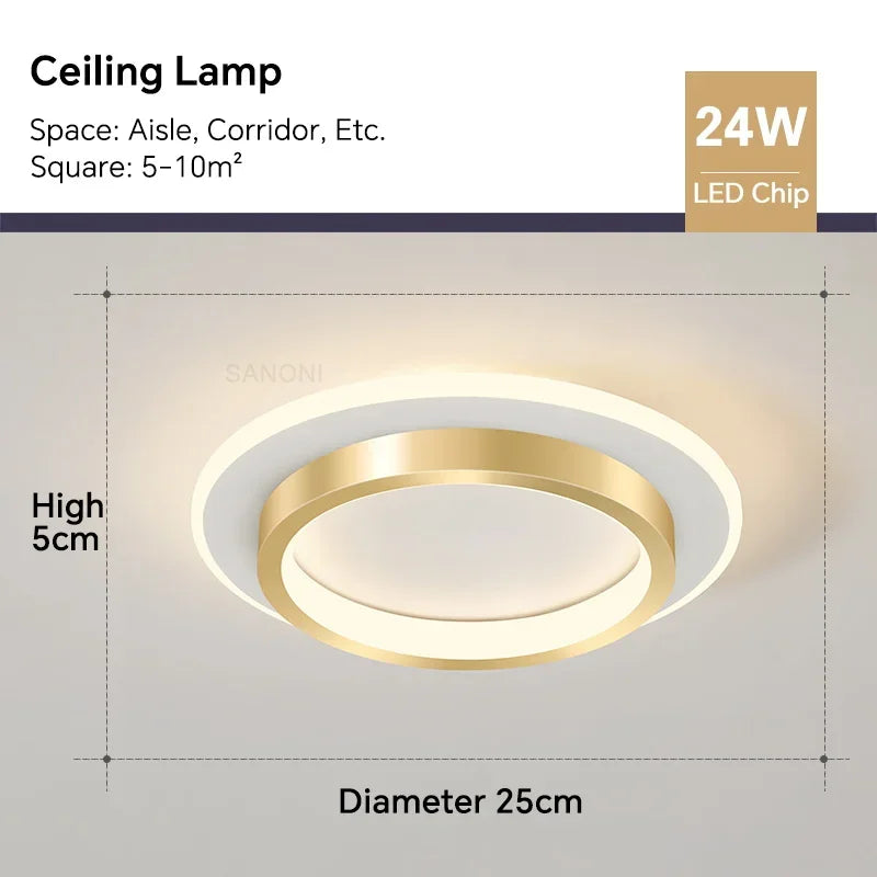 Modern LED Ceiling Lamp - Square Ceiling Light Fixture for Living Room, Stair, Aisle, and More