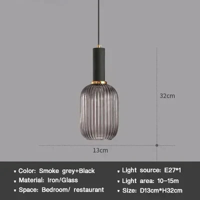 Modern Nordic Glass Pendant Light – Single Head LED Hanging Lamp for Dining Room, Bedroom, Cafe, and Study – White, Green, Cognac & More