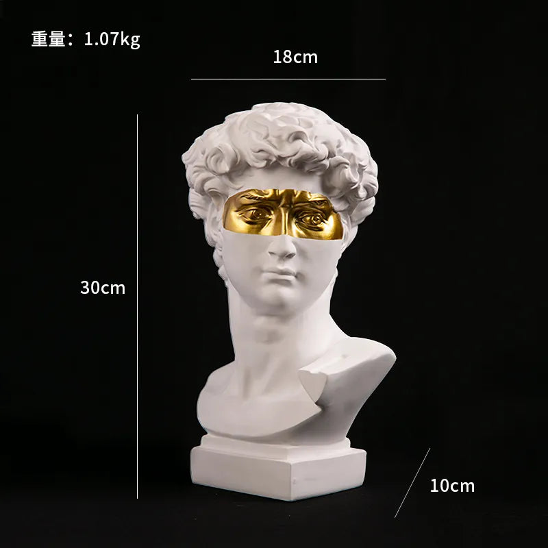 European Home Decor David Head Resin Statues Statues Home Decor Modern Abstract Art Bust Sculpture Art Sketch Practice