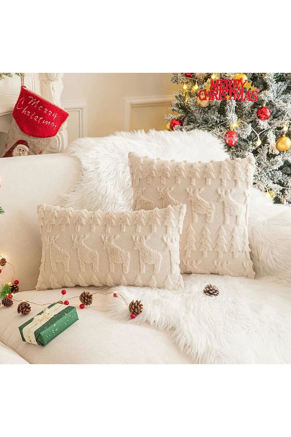 Plush decorative cushion cover | Vinantica