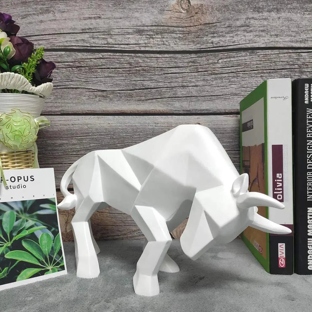 YuryFvna Modern Geometric Bull Statue, Ornament, Café, Bull Sculptures, Animal Figures, Abstract Hotel Home Decoration