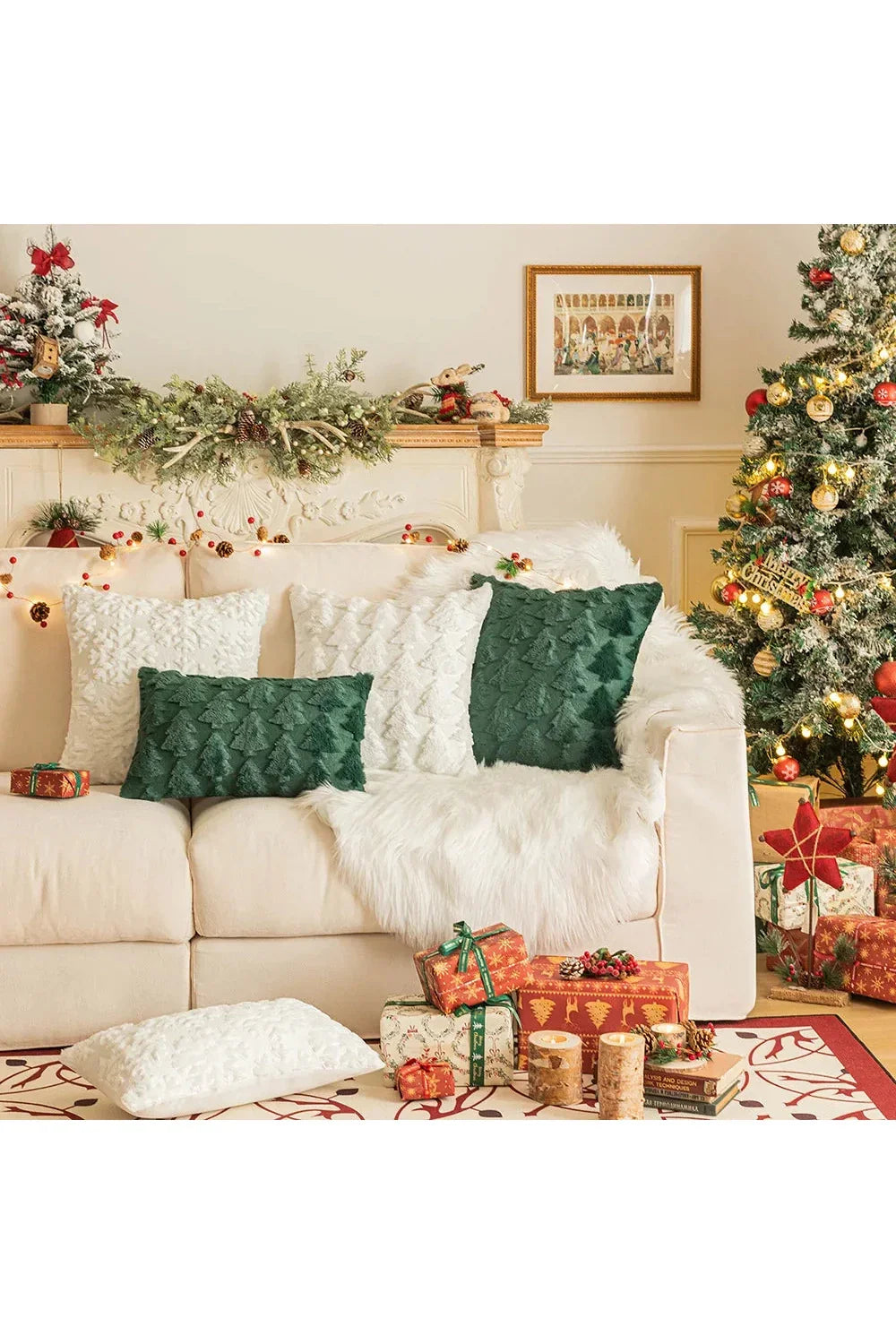Plush decorative cushion cover | Vinantica