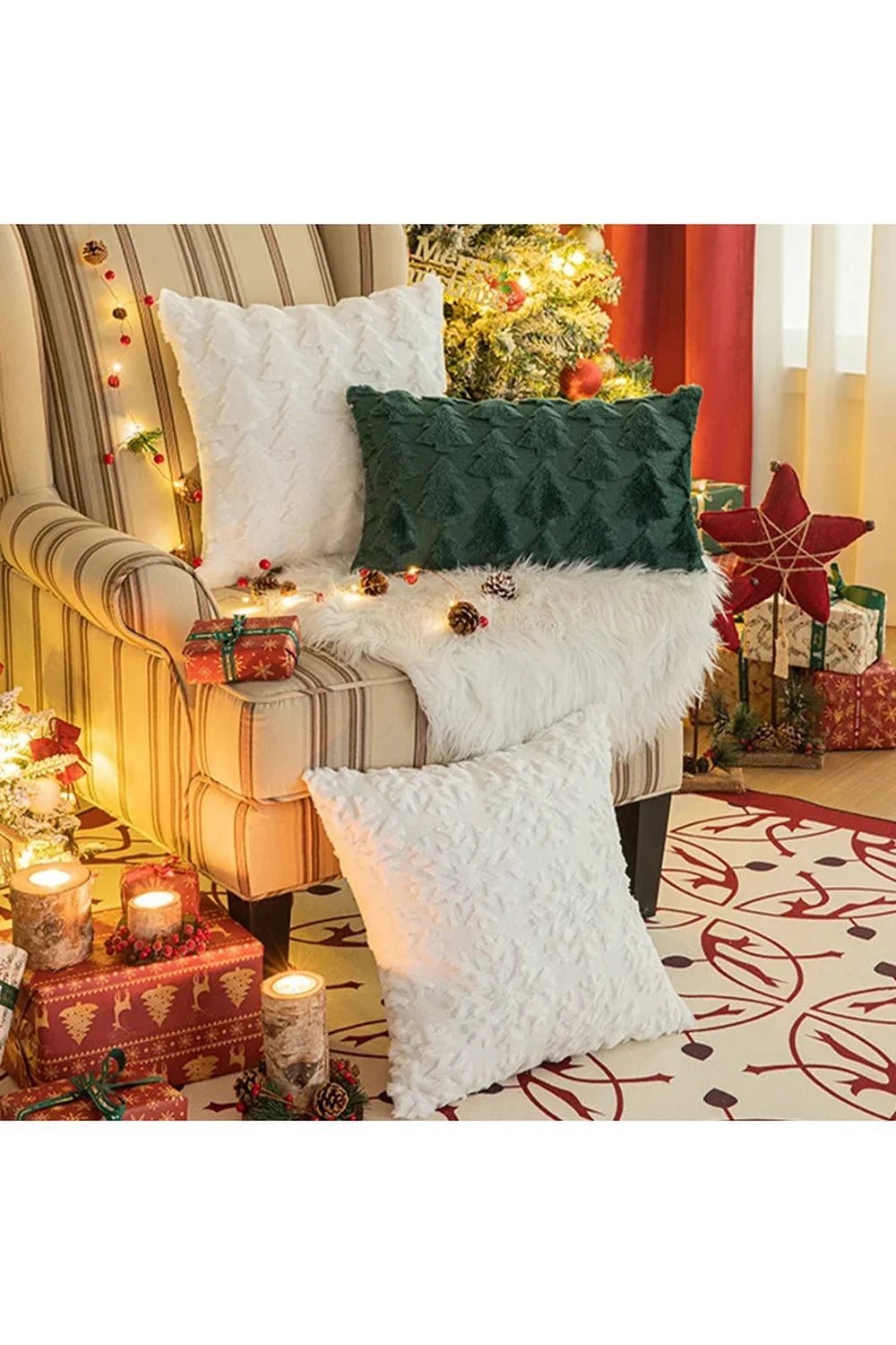 Plush decorative cushion cover | Vinantica