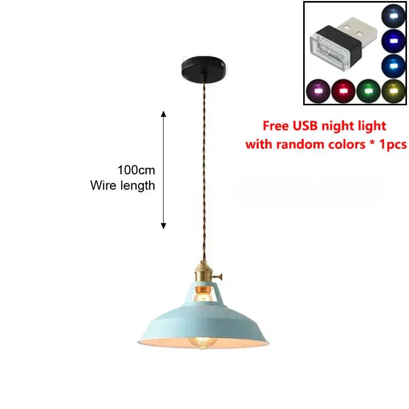 LED Iron Chandelier Pendant Lamp - Vintage Hanging Light