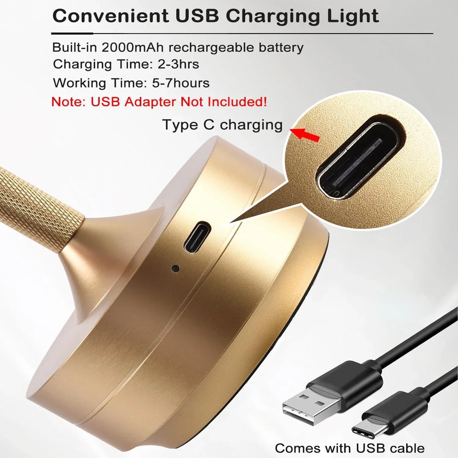 Classic Touch Sensor LED Table Lamp | Rechargeable Cordless Desk Lamp with 3 Color Adjustable Temperatures