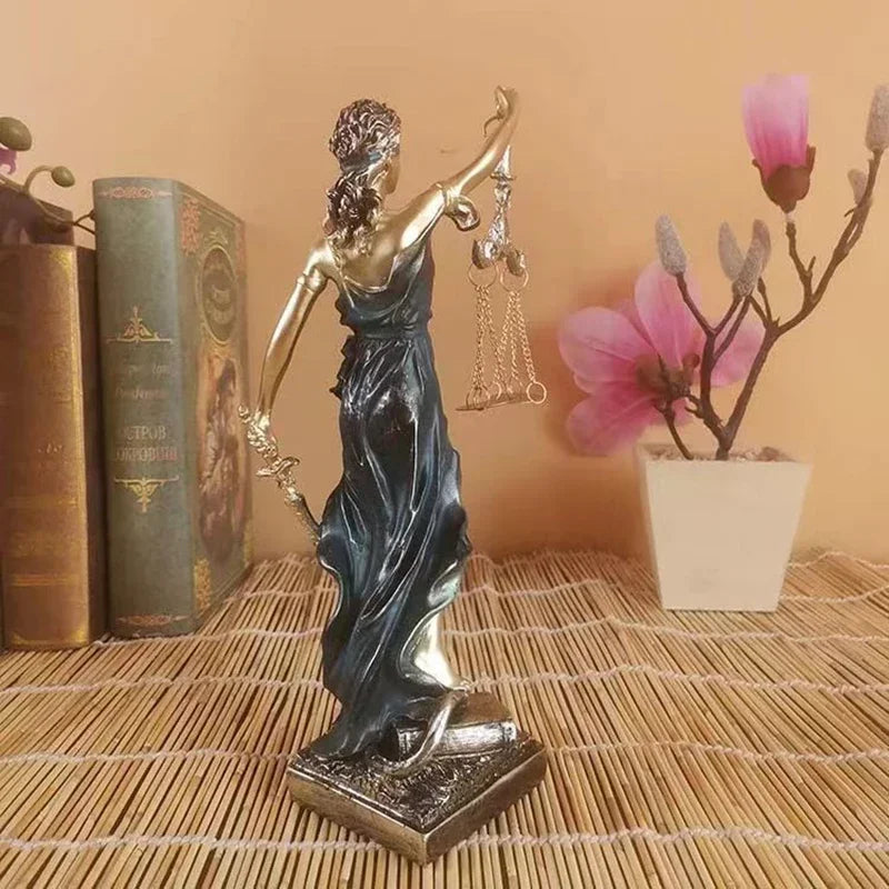 ERMAKOVA European antique bronze Greek goddess of justice statue Fair Angels resin sculpture ornaments desktop home decoration gift
