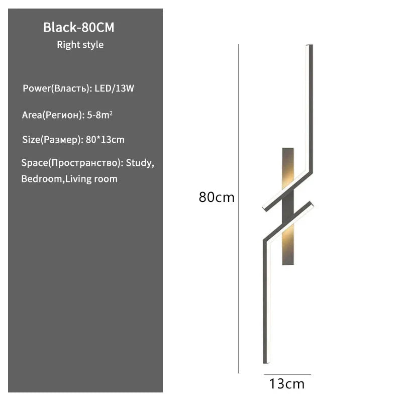 Modern Creative Strip LED Wall Light Minimalist Bedroom Bedside Wall Sconce LED Lights Living Room TV Sofa Background Wall Lamp