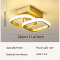 Modern Nordic Ceiling Light – Simple & Elegant LED Light for Bedroom, Corridor, Porch, and Balcony – 1 Light Source, Touch On/Off Switch, Gold Finish