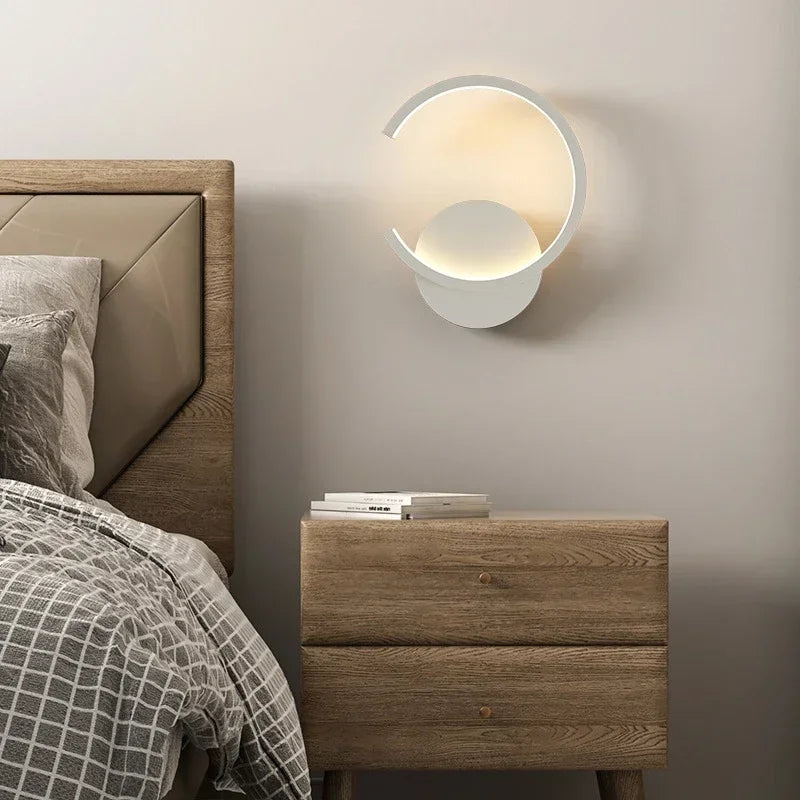 Modern LED Wall Lamp – Nordic Style Black, White, and Gold Wall Lighting for Living Room, Bedroom, Aisle, and Home Decor