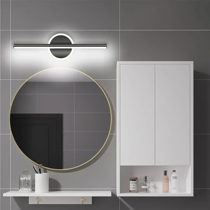 Vinantica | LED Wall Light LineaLux | Black & Gold | 40/60/80 cm | Warm, Cold & Three-Color Light | Modern Mirror & Wall Lighting
