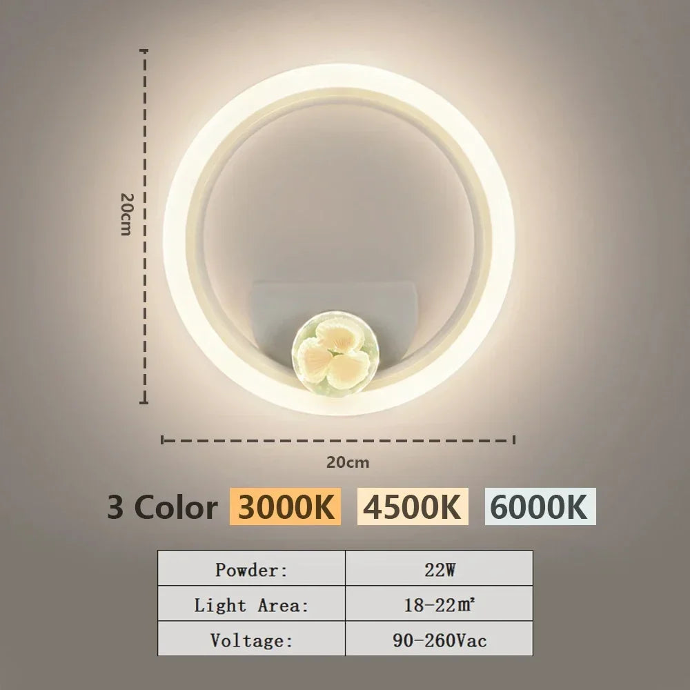 Modern LED Wall Lamp – Adjustable 3-Color Light Fixture for Bedroom, Living Room, Balcony, and Indoor Home Decor