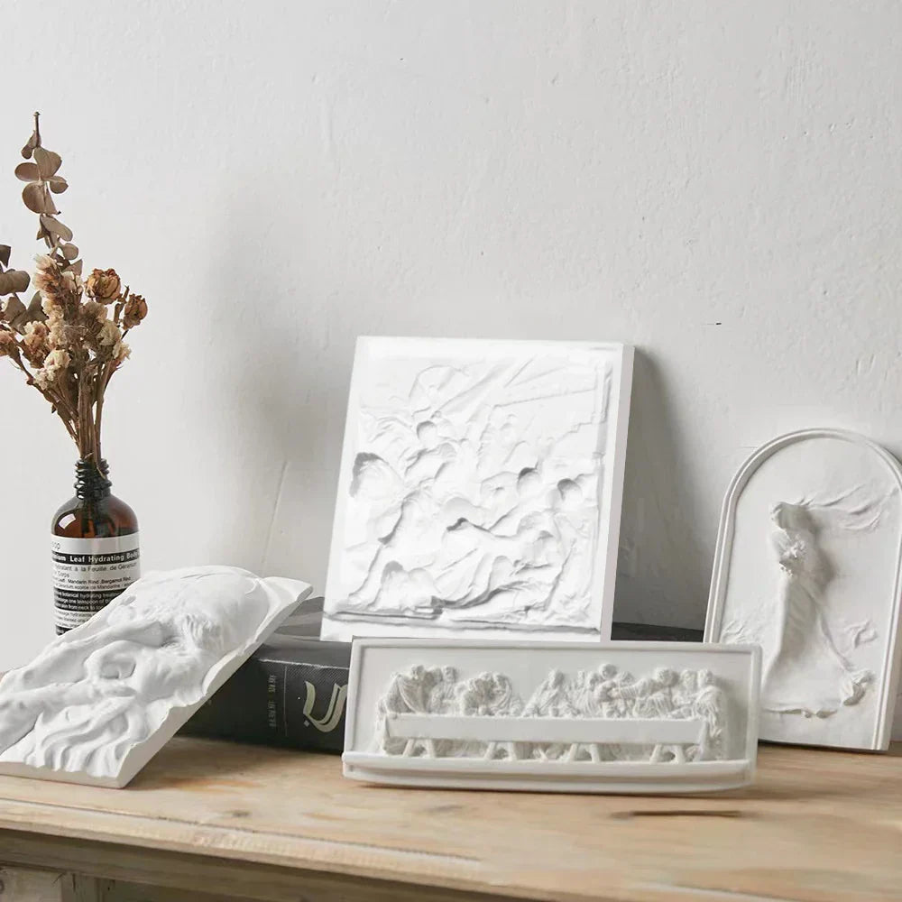 Nordic INS Style Character Plaster Statue DIY Painted Sketch Photography Props Table Decorations Home Art Plaster Decoration