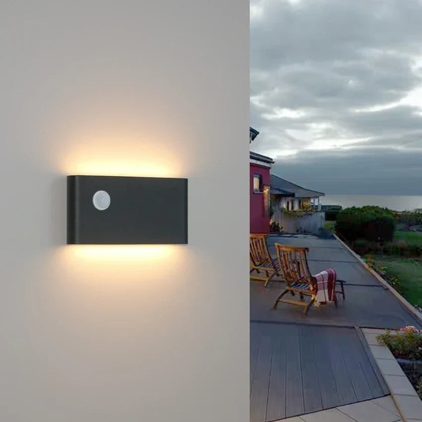 Modern LED Outdoor Motion Sensor Waterproof Wall Lamp - Ideal for Garden, Courtyard, and Corridor Lighting