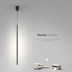 Modern LED Long Pendant Light for Dining Room, Bedroom & Living Room – Touch Switch, Aluminum Hanging Lamp, White & Black Lampshade