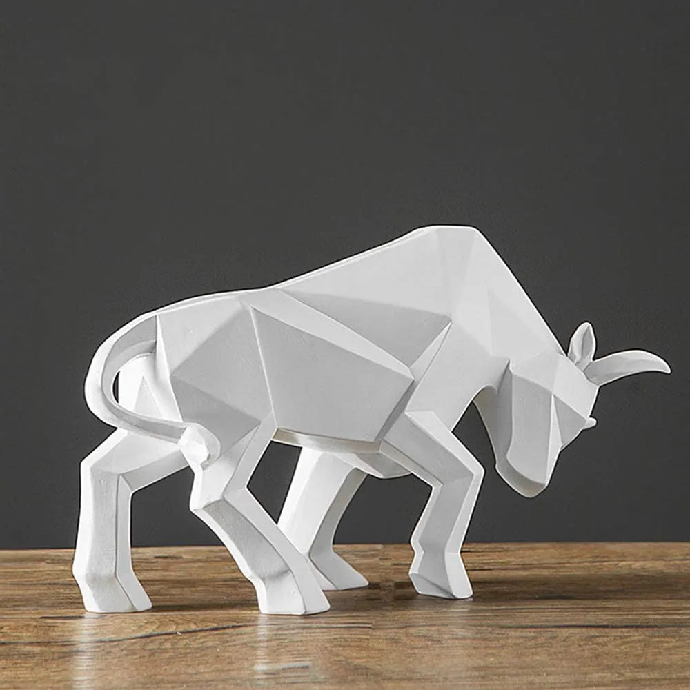 YuryFvna Modern Geometric Bull Statue, Ornament, Café, Bull Sculptures, Animal Figures, Abstract Hotel Home Decoration