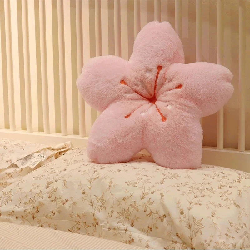 Floral pillow paradise with pink accent